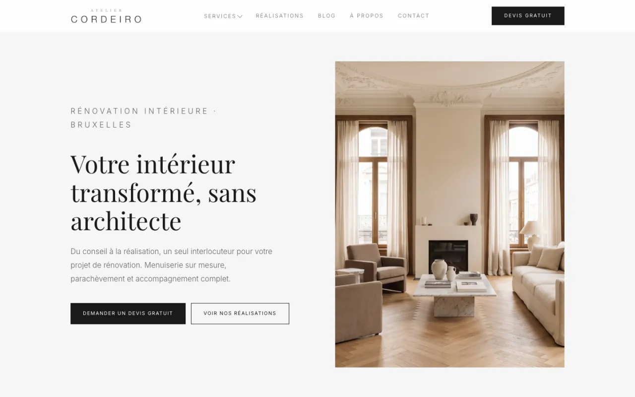 Site Atelier Cordeiro, rénovation intérieure