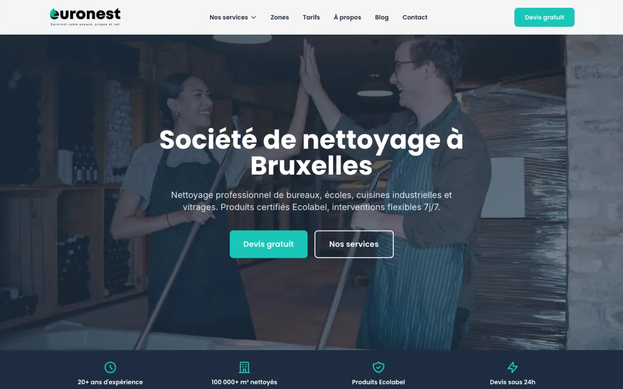 Site Euronest, nettoyage Bruxelles